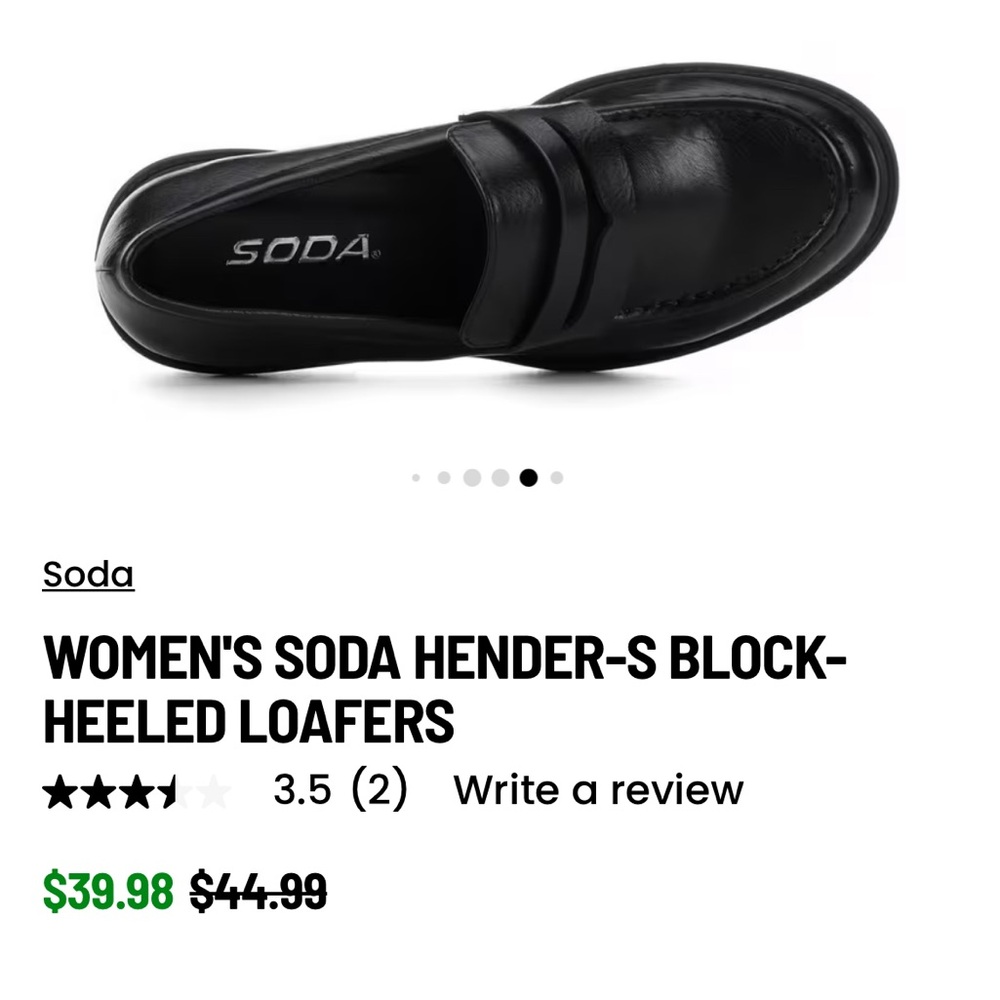 Soda Black Flats Classic Loafers